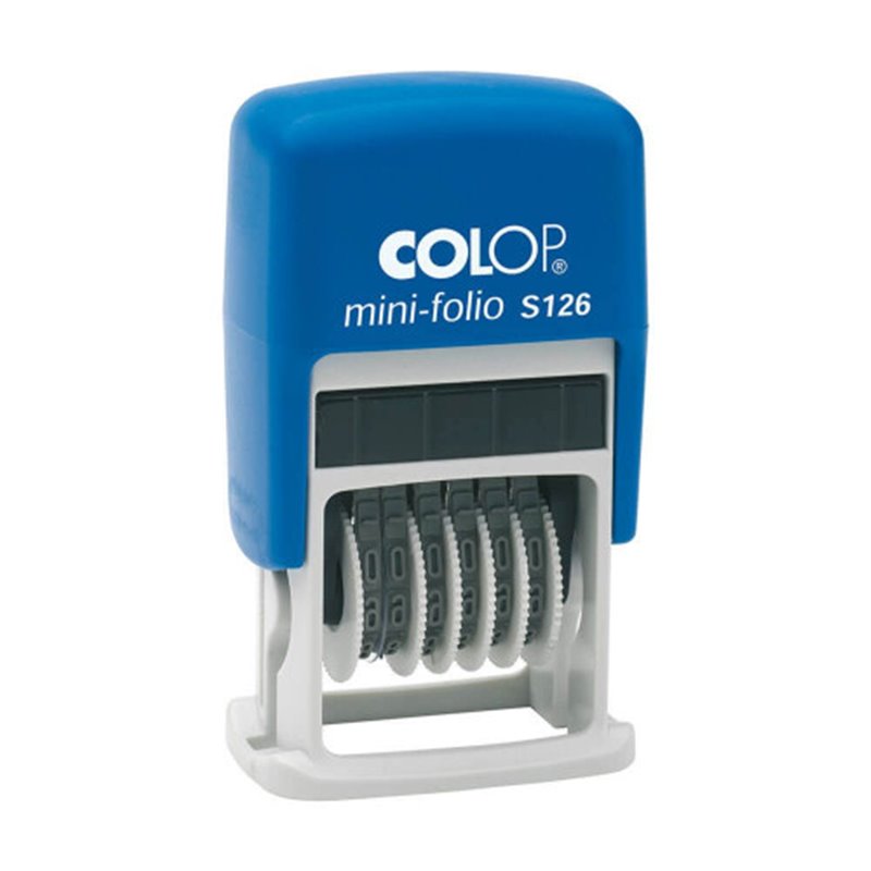 SELLO DE ENTINAJE S 126 NUMERADOR 4MM AZUL/NEGRA COLOP 104941