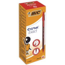 BIC Cristal Exact Rojo Bolígrafo Ultrafino 20 pieza(s)