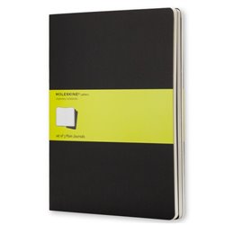 SET DE 3 LIBRETAS CAHIER NEGRAS XL (19X25CM) LISAS MOLESKINE QP323