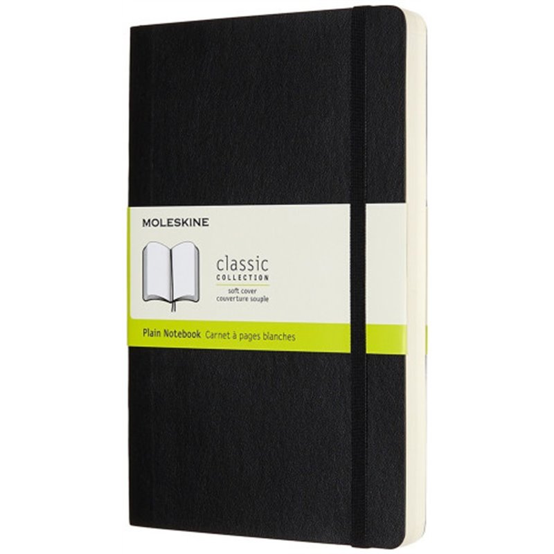 LIBRETA CLASICA MAYOR GROSOR NEGRA L (13X21CM) LISA TAPA BLANDA MOLESKINE QP618EXP