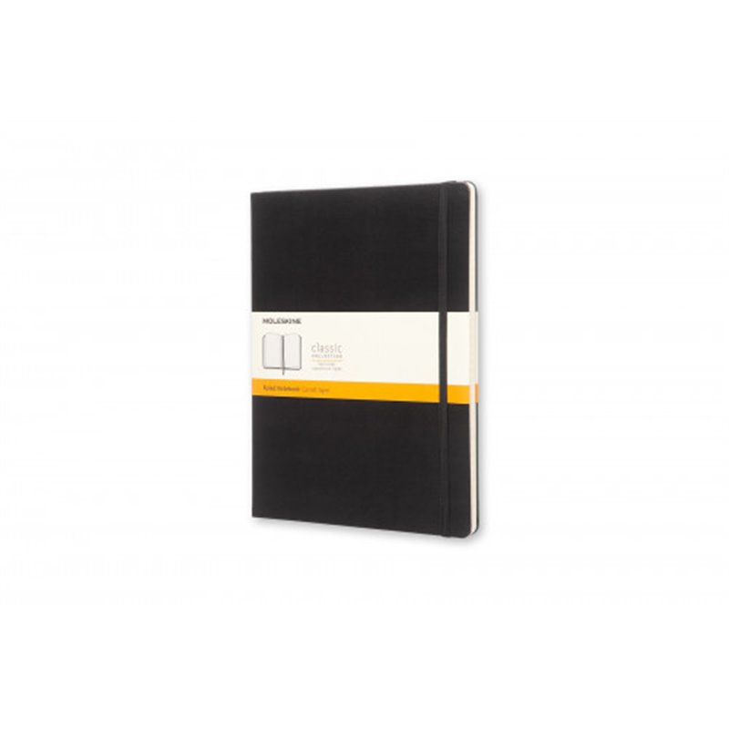 LIBRETA CLASICA TAPA DURA NEGRA XL (19X25CM) RAYAS MOLESKINE QP090