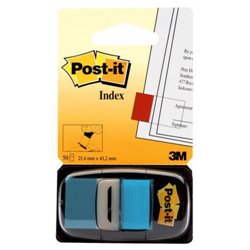 PACK 12 DISPENSADORES DE 50 UNIDADES INDEX AZUL BRILLO (25.4X43.1) POST-IT 3M68023