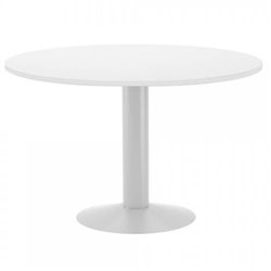 MESA DE REUNIONES REDONDA 120CM DE DIAMETRO. ALTURA 72CM. COLOR: PATA METALICA BLANCA / TABLERO BLANCO ROCADA 3006ATW04