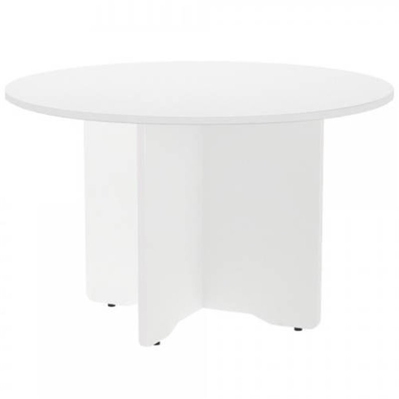 MESA DE REUNIONES REDONDA 120CM DE DIAMETRO. ALTURA 72CM. COLOR: PATA BLANCA / TABLERO BLANCO ROCADA 3006AW04