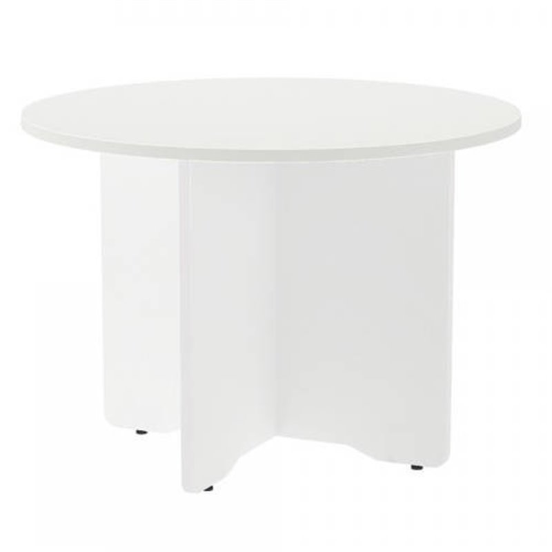 MESA DE REUNIONES REDONDA 100CM DE DIAMETRO. ALTURA 72CM. COLOR: PATA BLANCA / TABLERO BLANCO ROCADA 3005AW04