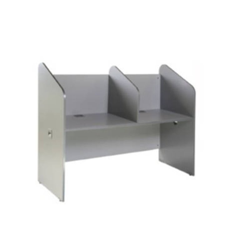 MESA CALL CENTER DOBLE ALUMINIO / GRIS. MEDIDAS 166X132X65CM ( LARGO X ALTO X PROFUNDIDAD) ROCADA 5502AB02