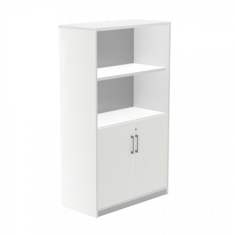 ARMARIO MEDIO CON PUERTAS BAJAS 156X90X45 ESTRUCTURA BLANCA/PUERTAS BLANCO ROCADA 1057AW04