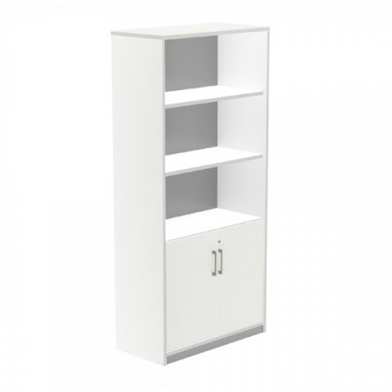 ARMARIO ALTO CON PUERTAS BAJAS 195X90X45 ESTRUCTURA BLANCA/PUERTAS BLANCO ROCADA 1103AW04