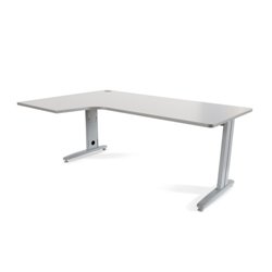 MESA DE OFICINA SERIE METAL FORMA L IZQUIERDA 180X120 GRIS / GRIS  ROCADA 2054AC02