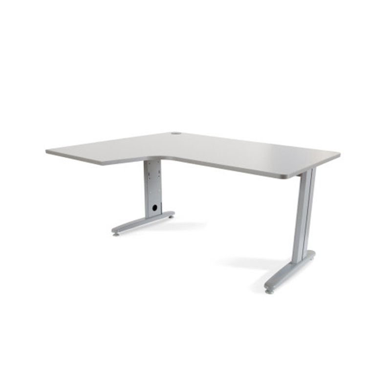 MESA DE OFICINA SERIE METAL FORMA L IZQUIERDA 160X120 GRIS / GRIS  ROCADA 2053AC02