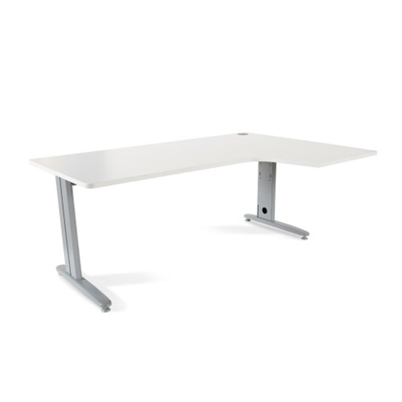 MESA DE OFICINA SERIE METAL FORMA L DERECHA 180X120 GRIS / BLANCO  ROCADA 2052AC04