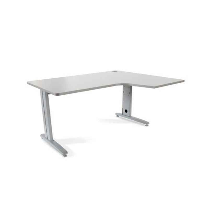 MESA DE OFICINA SERIE METAL FORMA L DERECHA 180X120 GRIS / GRIS ROCADA 2052AC02