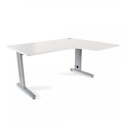 MESA DE OFICINA SERIE METAL FORMA L DERECHA 160X120 GRIS / BLANCO  ROCADA 2051AC04