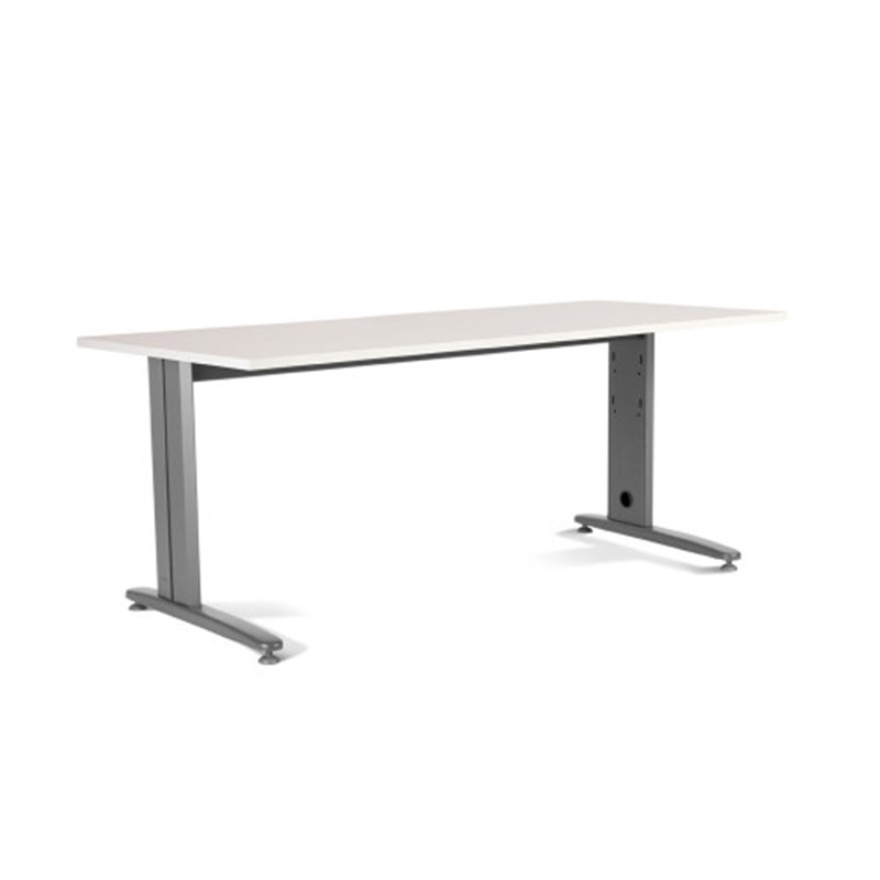 MESA DE OFICINA SERIE METAL 200X80 GRIS / BLANCO ROCADA 2004AC04