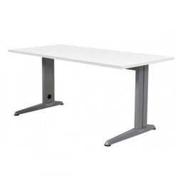 MESA DE OFICINA SERIE METAL 180X80 GRIS / BLANCO ROCADA 2003AC04