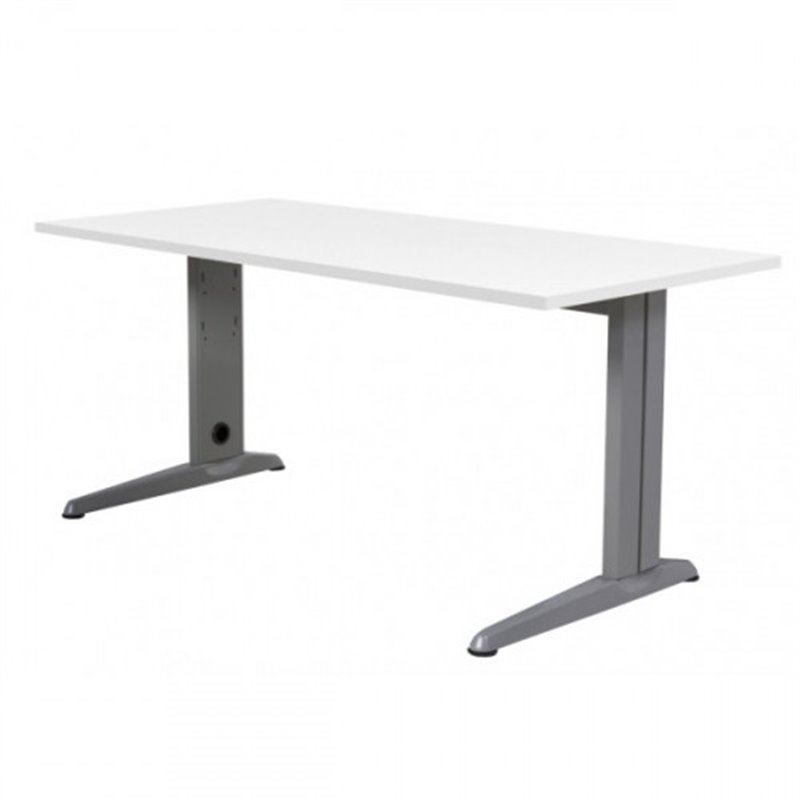 MESA DE OFICINA SERIE METAL 180X80 GRIS / BLANCO ROCADA 2003AC04