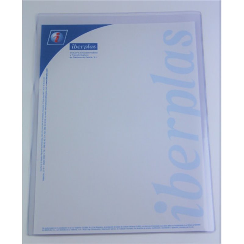 CAJA 50 FUNDAS FORMATO FOLIO "U" PORTADOCUMENTOS  PVC CRISTAL 150 MICRAS IBERPLAS 84Q50