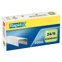 CAJA DE 1000 GRAPAS TIPO 22/6 - 24/6 GALVANIZADAS PARA GRAPADORAS DE SOBREMESA/OFICINA RAPID 24855600