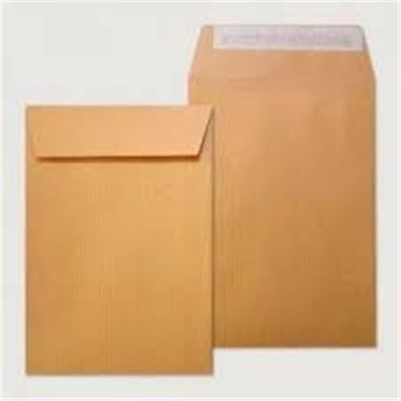 CAJA 1000 BOLSAS SALARIOS (100X145) KRAFT 70 GRS. AUTOSAM AUTOADHESIVO CON TIRA DE SILICONA SAM 140700