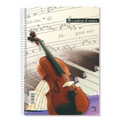 CUADERNO BLOCKS DE MUSICA 80 GRS. FOLIO (215X310MM.) 20 HOJAS 16 PENTAGRAMAS PACSA 18805