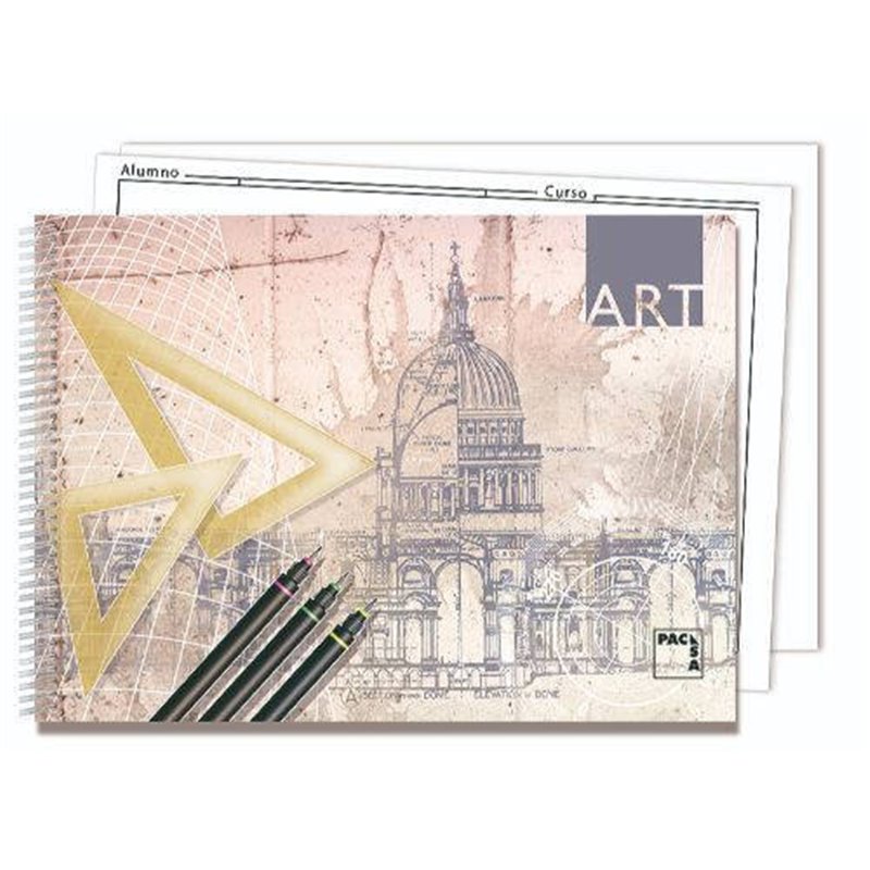 CUADERNO BLOCKS  DIBUJO ART 140 GRS. FOLIO PROLONGADO 20 HOJAS 2 TALADROS LISO CON RECUADRO PACSA 18848