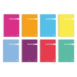 CUADERNO SERIE PLASTIPAC 90 GRS. TAPA POLIPROPILENO FOLIO (215X310MM.) 80 HOJAS PAUTADO 2,5 CON MARGEN SURTIDO PACSA 16408