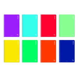 CUADERNO ESPIRAL SERIE BASIC TAPA BLANDA 60 GRS. FOLIO (215X310MM.) 80 HOJAS HORIZONTAL CON MARGEN 8 COLORES SURTIDOS PACSA 1641