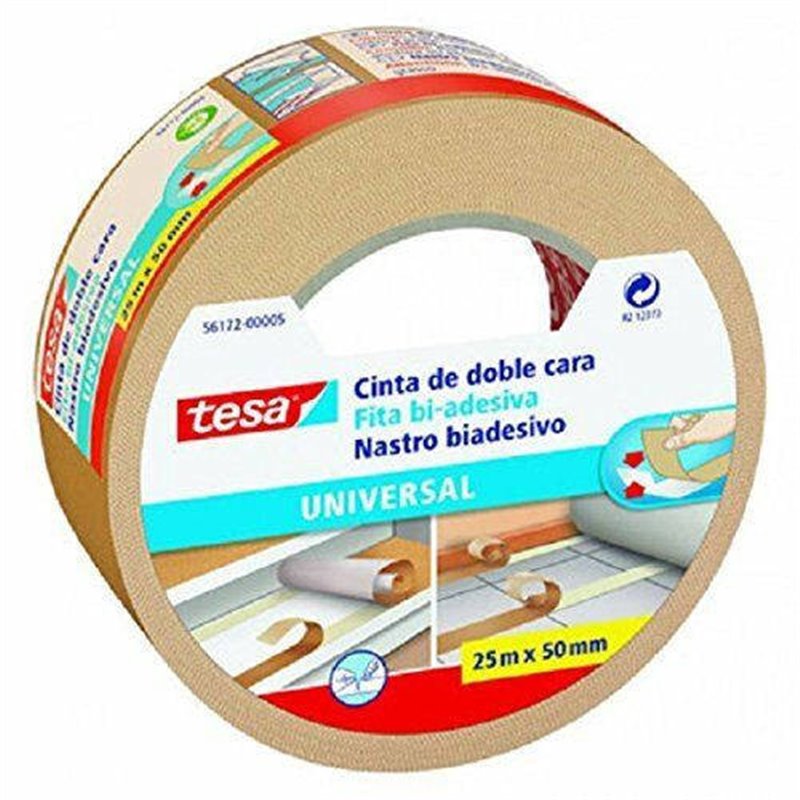 CINTA ADHESIVA UNIVERSAL DOBLE CARA ESPECIAL MOQUETAS 50MM.X25M. TESA 56172-00005-12