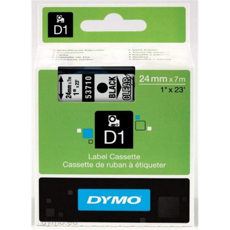 CINTA ROTULADORA D1 24MM NEGRO/TRANSPARENTE DYMO S0720920