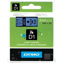 CINTA ROTULADORA D1 9MMX7M NEGRO/AZUL DYMO S0720710