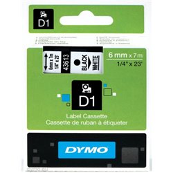 CINTA ROTULADORA D1 6MMX7M NEGRO/BLANCO DYMO S0720780