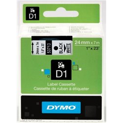 CINTA ROTULADORA D1 24MMX7M NEGRO/BLANCO DYMO S0720930