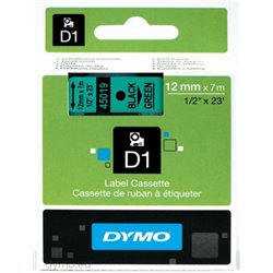 CINTA ROTULADORA D1 12MMX7M NEGRO/VERDE DYMO S0720590