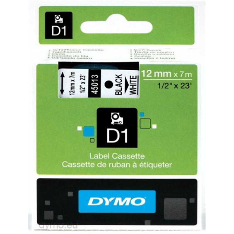 CINTA ROTULADORA D1 12MMX7M NEGRO/BLANCO DYMO S0720530