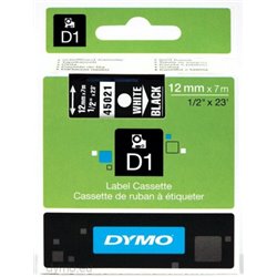 CINTA ROTULADORA D1 12MMX7M BLANCO/NEGRO DYMO S0720610