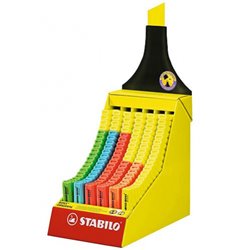 EXPOSITOR DE CARTON CON FORMA STABILO BOSS 120 UNIDADES SURTIDAS 6 COLORES TRAZO 2/5MM. STABILO 70/120-2