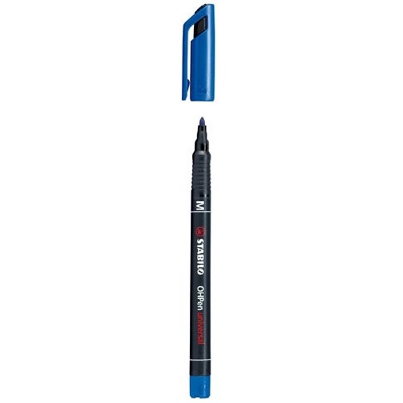 MARCADOR PERMANENTE PUNTA MEDIA OHPEN UNIVERSAL 1MM. AZUL STABILO 843/41