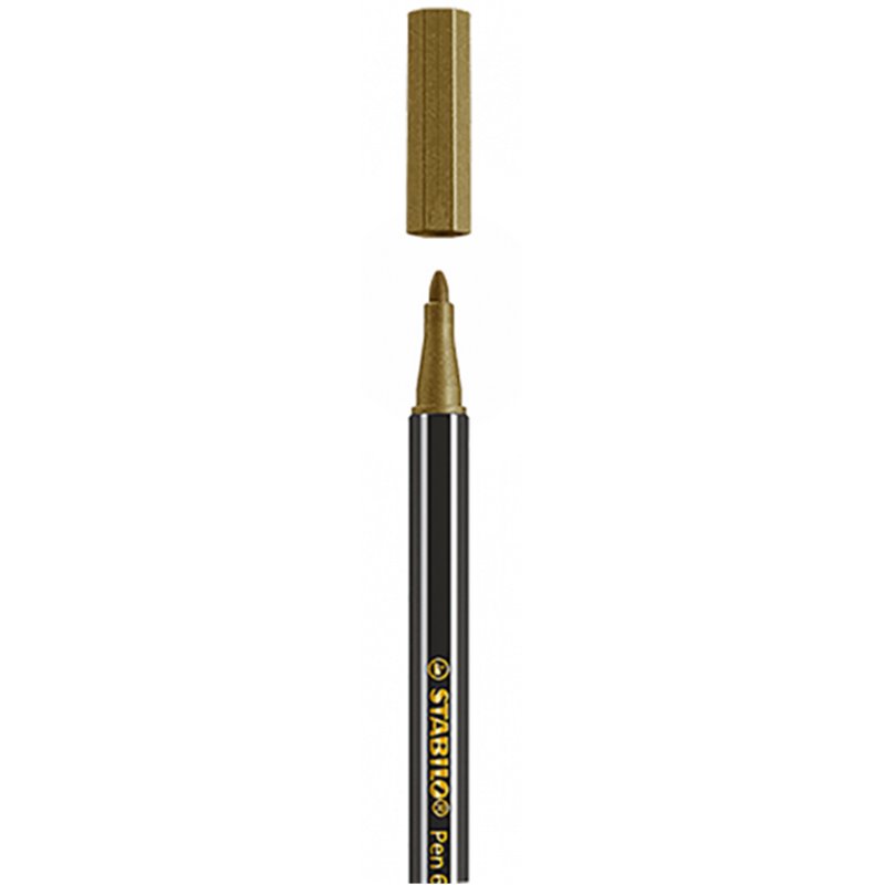 ROTULADOR ACUARELABLE METAL PUNTA MEDIA 1,4MM. PEN 68 ORO STABILO 68/810