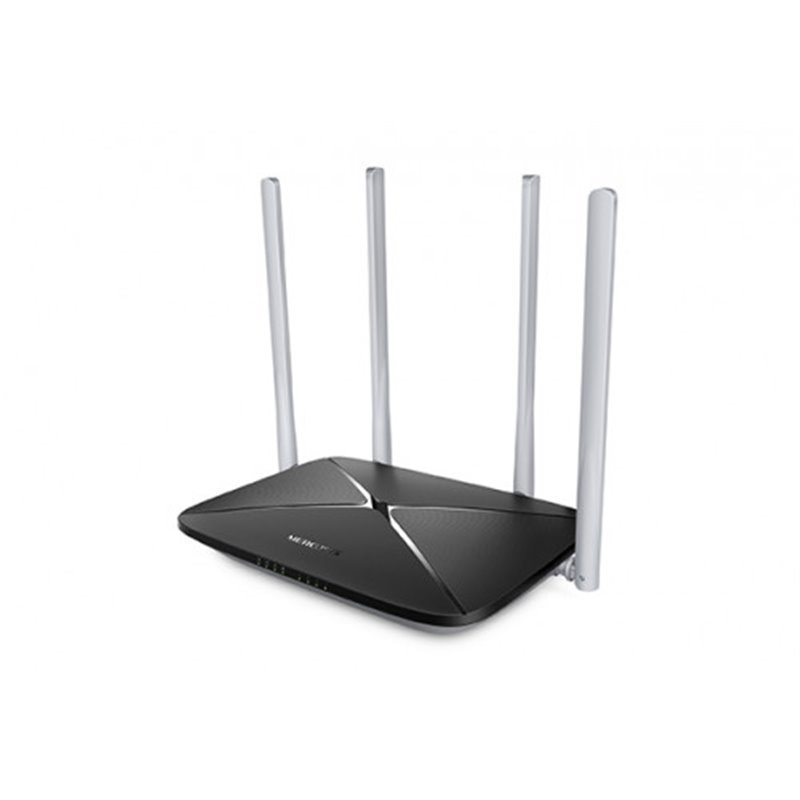 Mercusys AC12 router inalámbrico Ethernet rápido Doble banda (2,4 GHz / 5 GHz) Negro