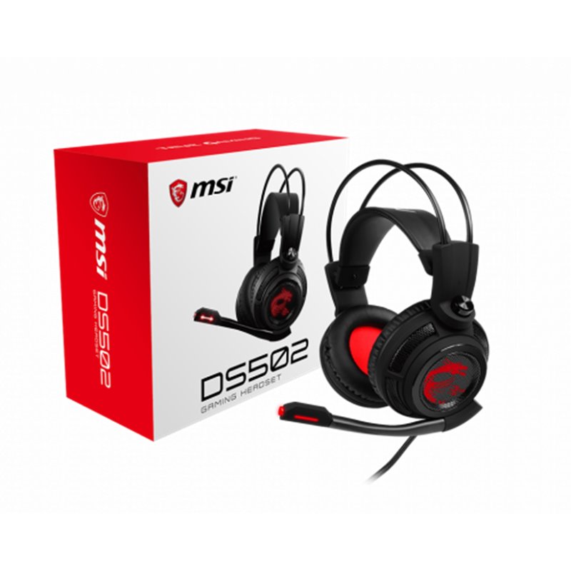 MSI DS502 Auriculares Diadema Negro, Rojo