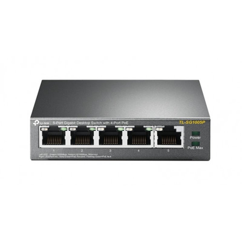 TP-LINK TL-SG1005P No administrado Gigabit Ethernet (10/100/1000) Energía sobre Ethernet (PoE) Negro