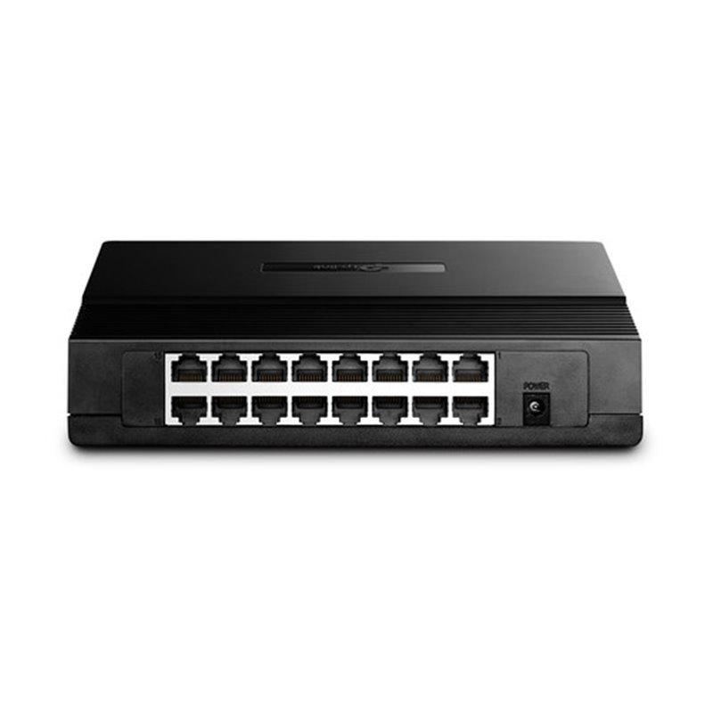 SWITCH FAST ETHERNET TP-LINK CON 16 PUERTOS DE ESCRITORIO Y PARA MONTAJE EN RACK