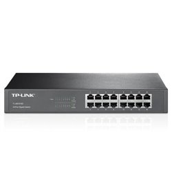 SWITCH CON BASE DE MONTAJE TP-LINK DE ESCRITORIO DE 16 PUERTOS GIGABIT