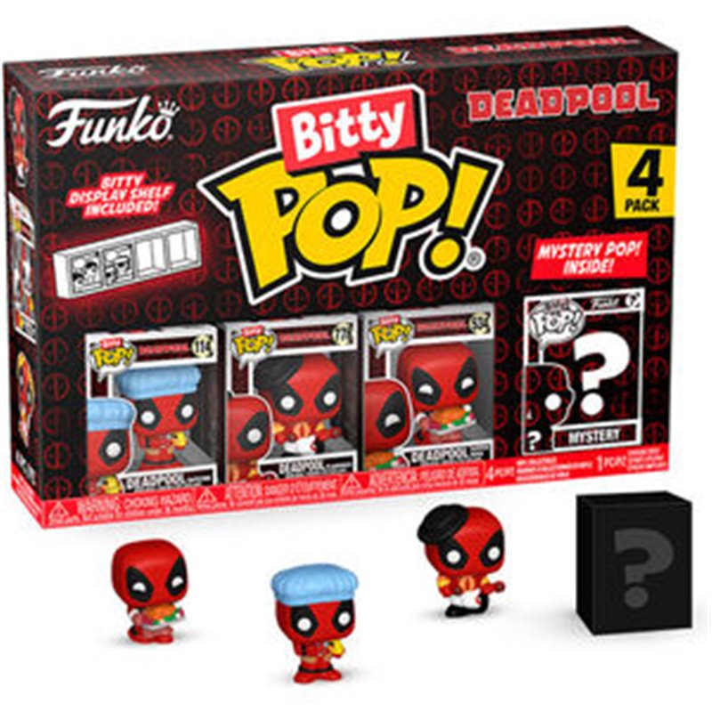 BLISTER 4 FIGURAS BITTY POP MARVEL DEADPOOL BATHTIME