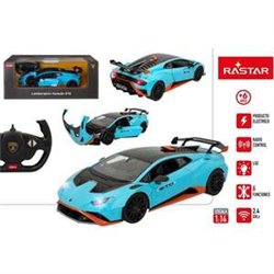 COCHE RADIO CONTROL LAMBORGHINI HURACAN STO AZUL.2.4 GHZ ESCALA 1:14 LUZ EN LOS FAROS.