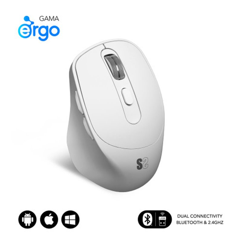 SUBBLIM Ratón CURVE ERGO DUAL MOUSE BATTERY BLACK