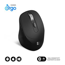 SUBBLIM Ratón CURVE ERGO DUAL MOUSE BATTERY BLACK