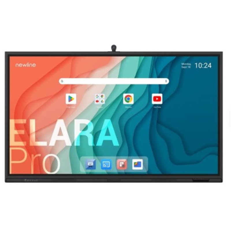 NEWLINE MONITOR INTERNATIVO ELARA PRO (TT-8623QCA+) 86", ANDROID 13, GOOGLE EDLA, CAMARA 4K, 8 MIC, MULTI USUARIO, 2X20W+SUB15W,