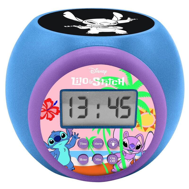 Reloj alarma proyector Stitch Disney