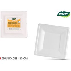 SET-25 PLATO BIO. CUAD. 20CM CAÑA ALGON